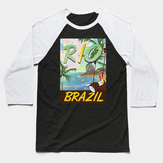 Rio Brazil Baseball T-Shirt by nickemporium1